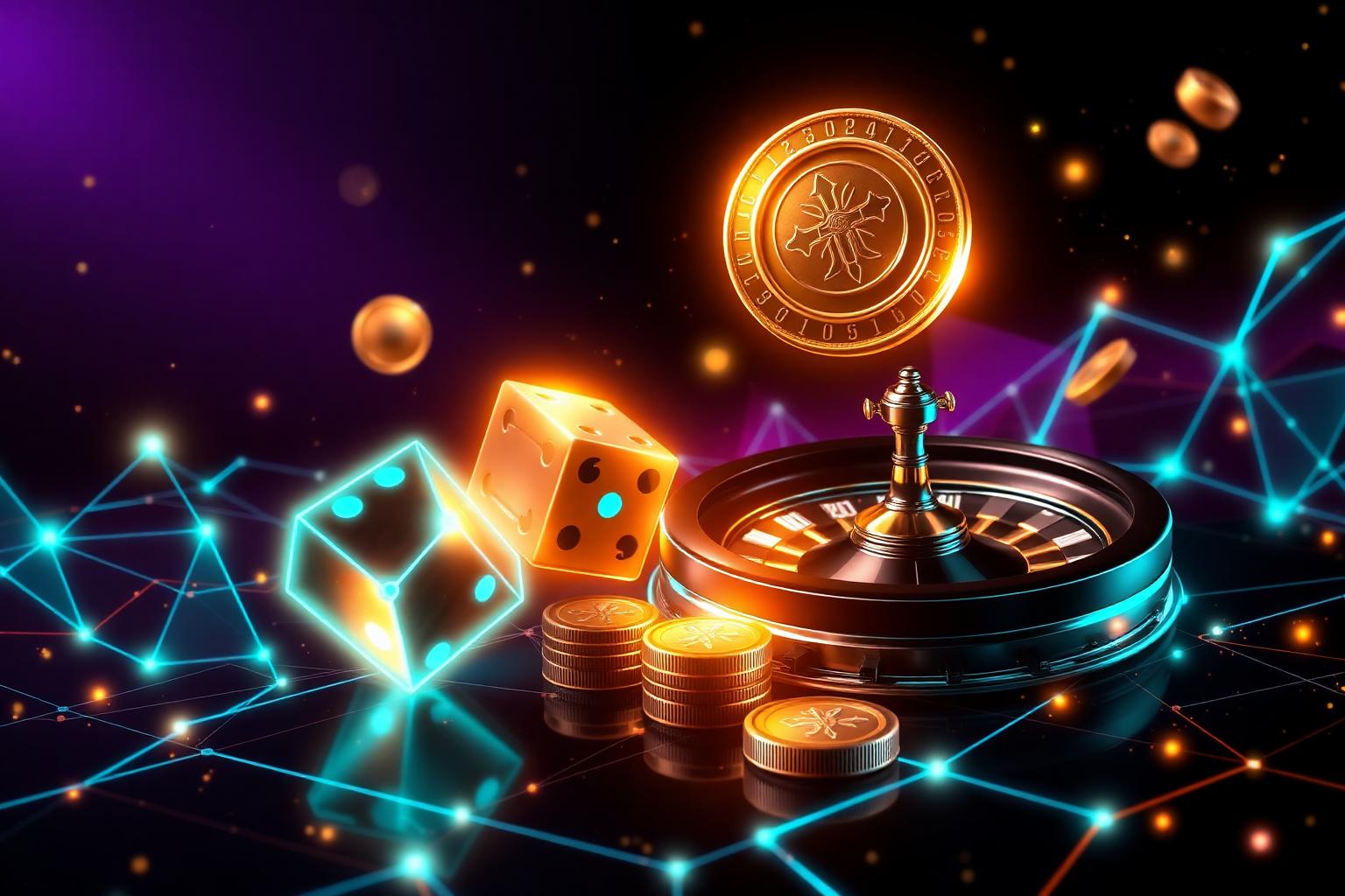 Premium casino and crypto technology visualization